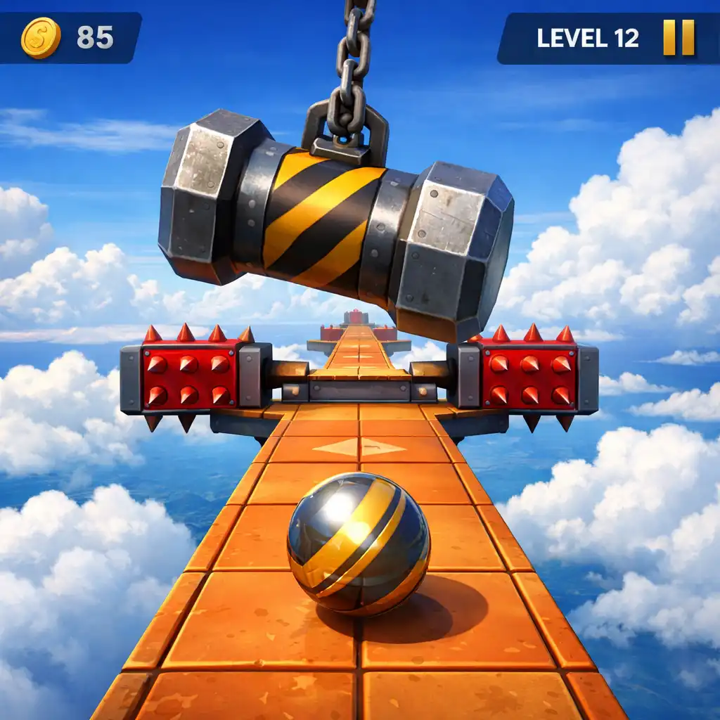 Sky Ball: Rolling Adventure képernyőkép mozgó veszély közelében